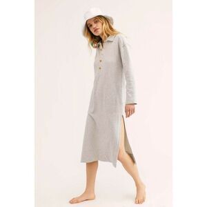 FREE PEOPLE Sz S ON MY WAY POLO PULLOVER SWEATSHIRT MIDI MAXI TUNIC TOP DRESS